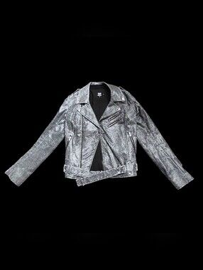 Tripp Nyc Metallic Biker Jacket Size M